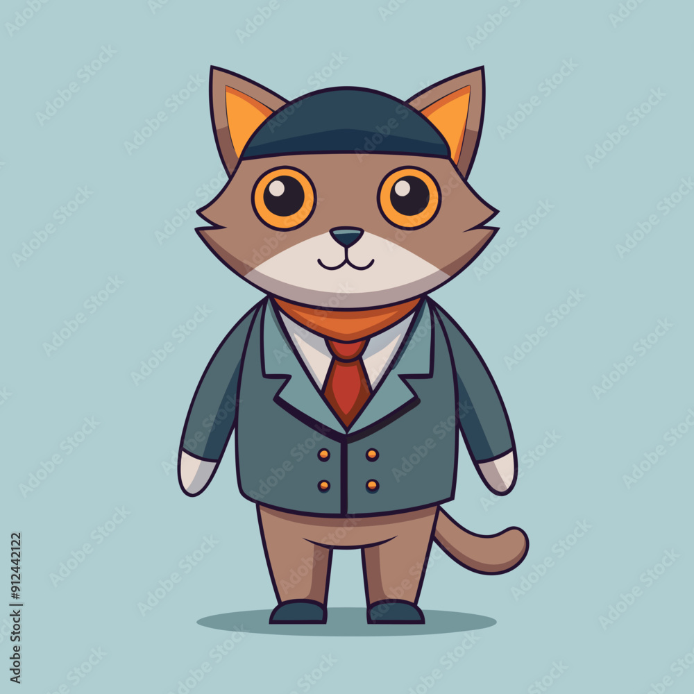 A cat with a cute face vector illustration