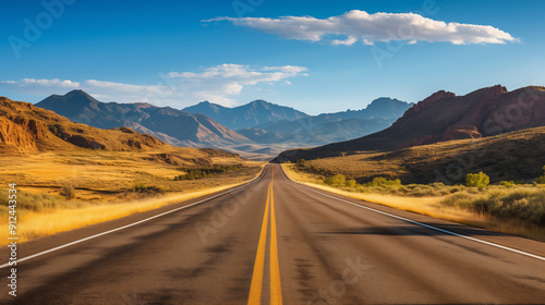 road in the mountains at sunset. landscape with mountains