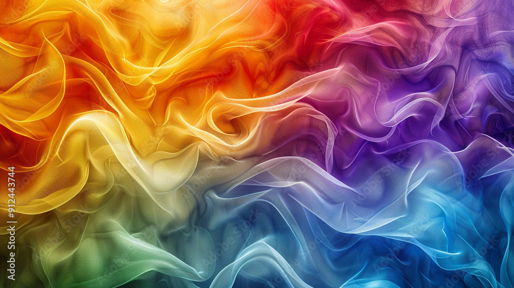 Abstract image of vibrant, colorful waves merging, representing the diverse and precious aspects of life Abstract image of vibrant, colorful waves merging, representing the diverse and precious aspects of life