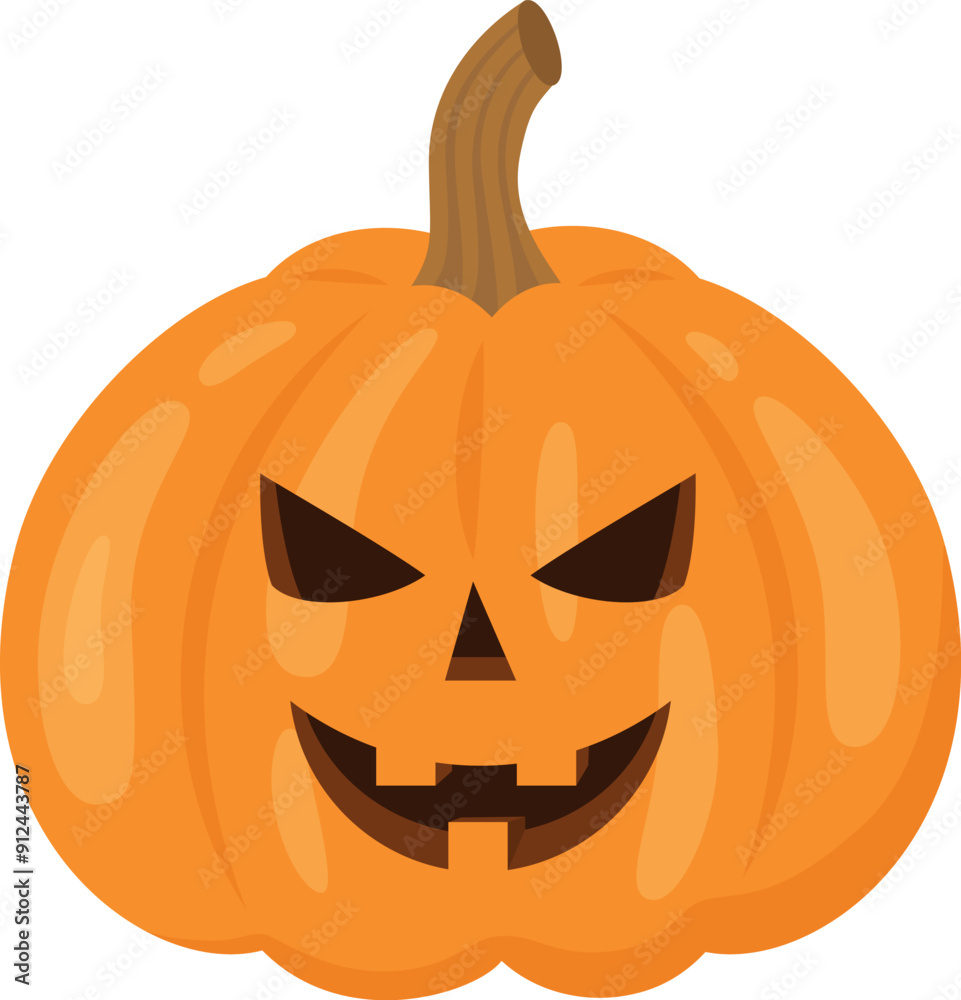 Halloween pumpkin with scary face. Symbol of the Halloween holiday. Vector illustration isolated on white background. Halloween pumpkin with scary face. Symbol of the Halloween holiday. Vector illustration isolated on white background.