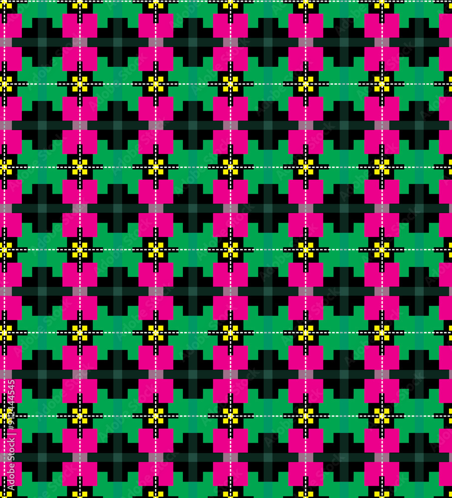 Fototapeta premium Patron de Tartan Patron navideño patron entrelazado Tartan Pattern Christmas Pattern Interlocking Pattern