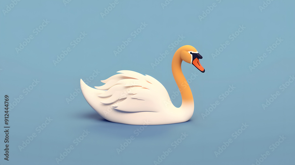 Obraz premium Swan 3d cartoon style