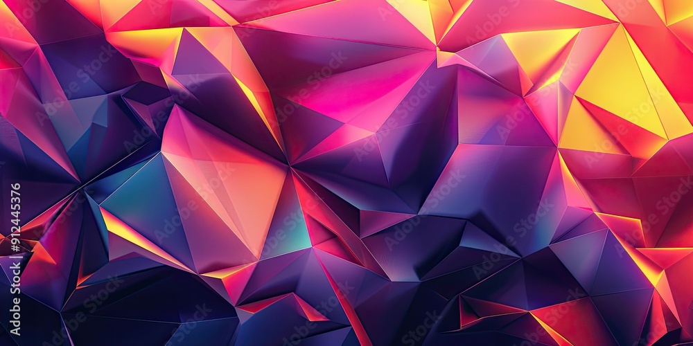 Obraz premium Abstract geometric pattern in pink, purple, yellow.