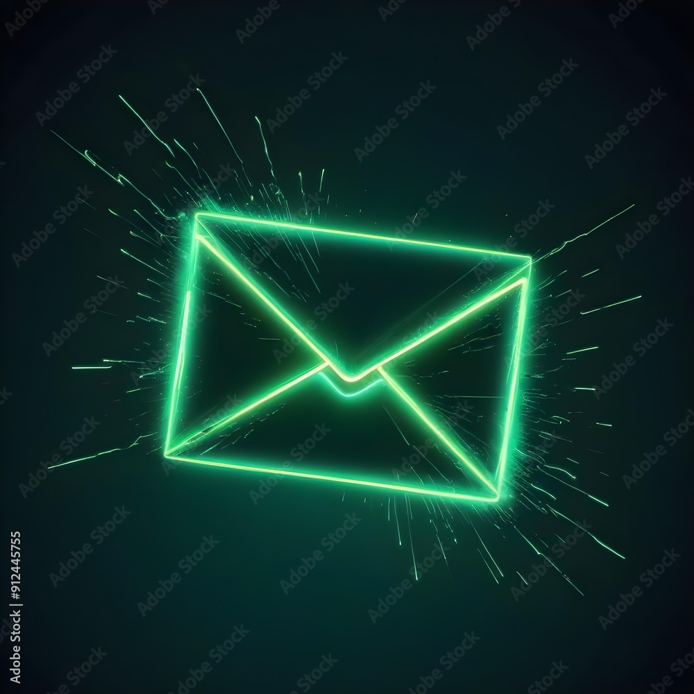 Digital icon of an envelope to indicate new emails or messages have been received Digital icon of an envelope to indicate new emails or messages have been received