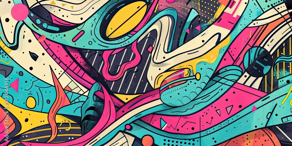 Abstract colorful geometric shapes and lines. Abstract colorful geometric shapes and lines.