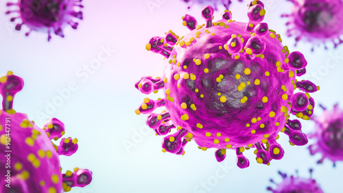 Oropouche virus that causes Oropouche fever, an emergent disease from the Americas 3d rendering 