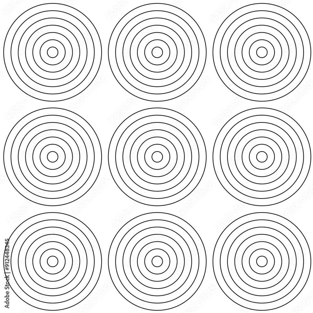 Abstract geometric pattern with circles, stripes, lines. Seamless vector background. White and black ornament. Modern reticulated graphic design.