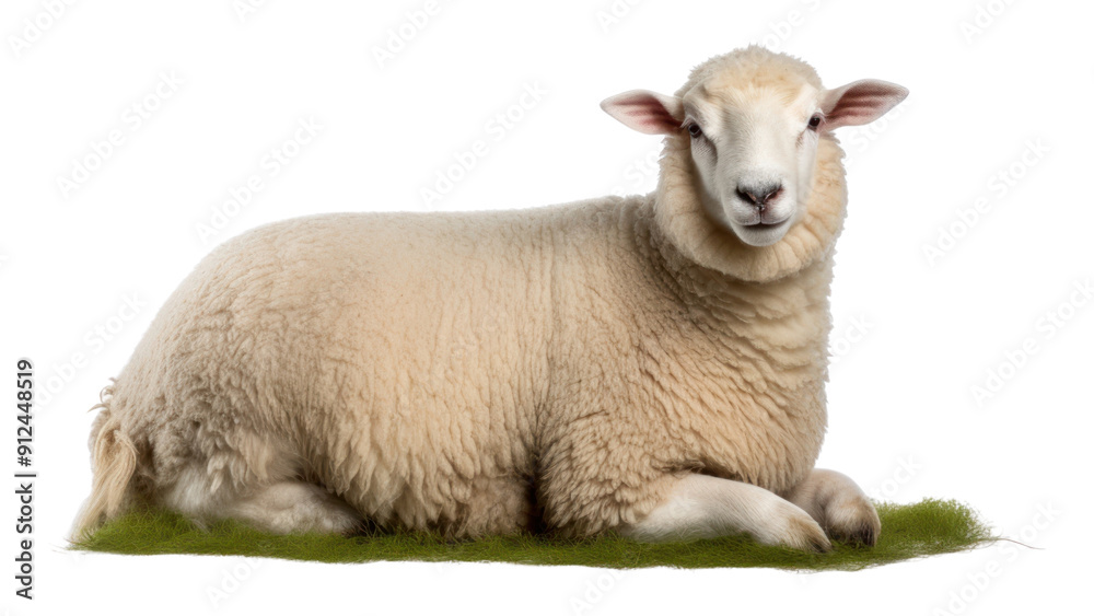 Obraz premium PNG Sheep sit livestock animal mammal.