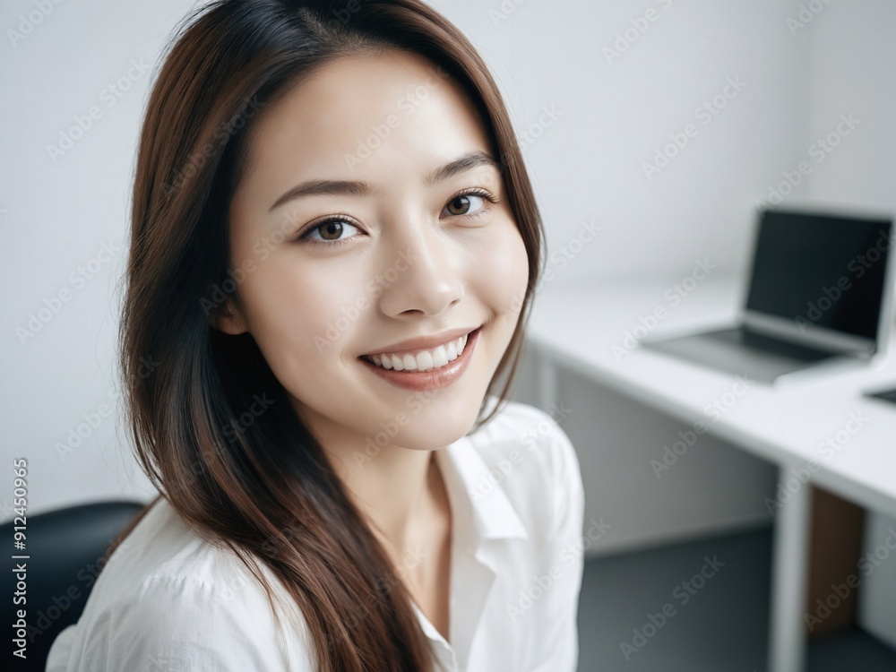 Beautiful asian woman in office background Beautiful asian woman in office background