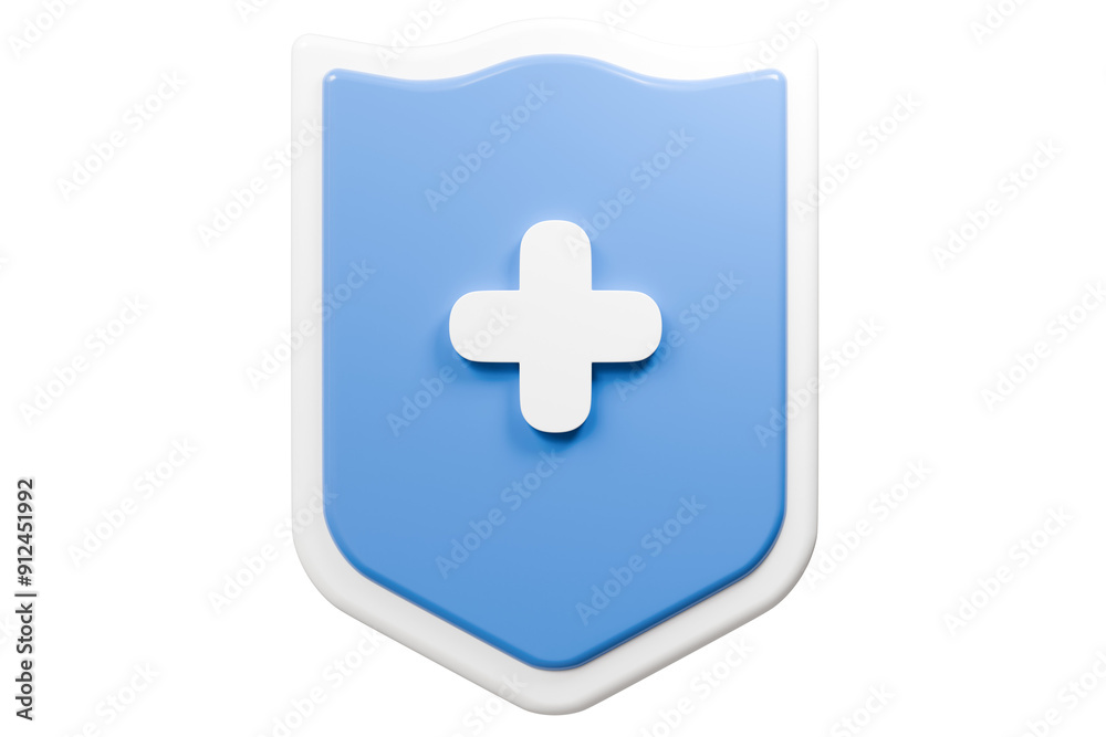 3d Shield with a cross icon symbol on isolated purple background. Protection of health from diseases. Healthcare security insurance medical concept. 3d Minimal insurance blue shield icon. 3d render. 3d Shield with a cross icon symbol on isolated purple background. Protection of health from diseases. Healthcare security insurance medical concept. 3d Minimal insurance blue shield icon. 3d render.