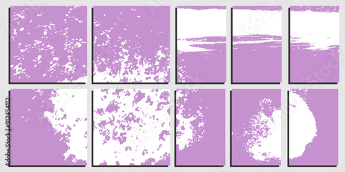 Set of creative artistic card templates. Grunge brush strokes, texture, creative design