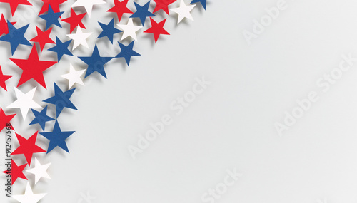 Patriotic Stars on White Background