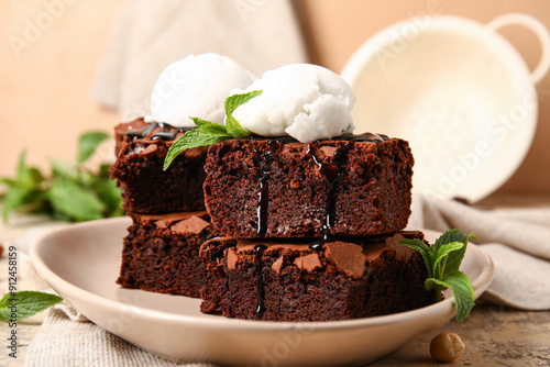 Delicious chocolate brownie...