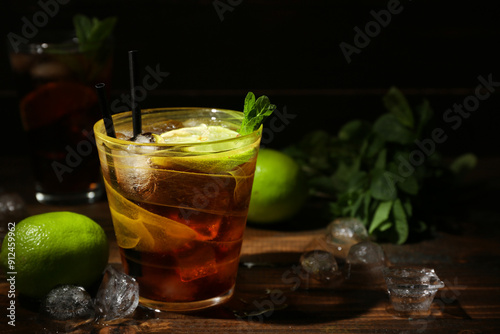 Glass of tasty Cuba Libre c...