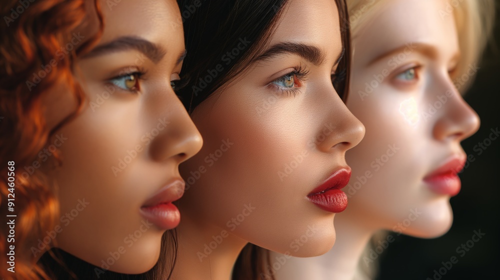 Women with different skin tones standing together