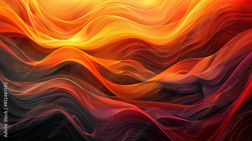 An abstract landscape of wavy, layered lines in warm sunset hues, creating a sense of movement and depth, as if captured in a digital painting. An abstract landscape of wavy, layered lines in warm sunset hues, creating a sense of movement and depth, as if captured in a digital painting.