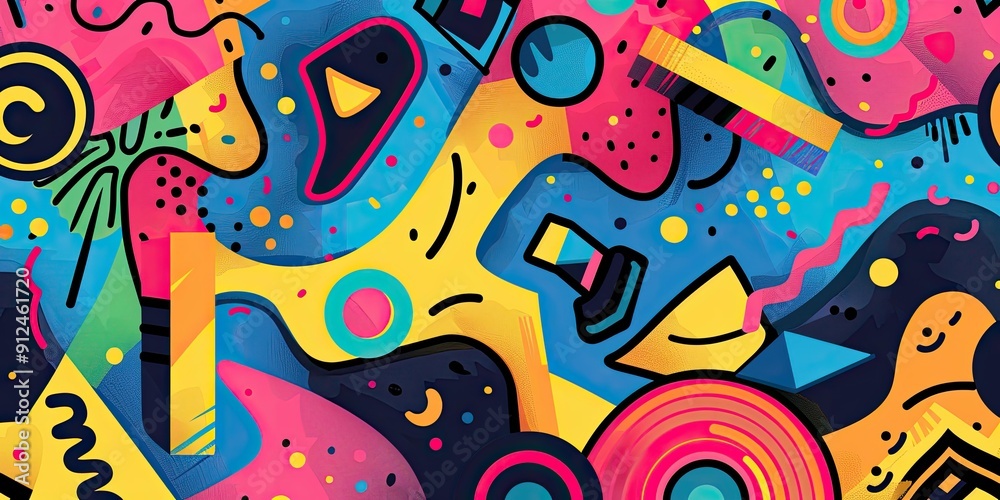 Obraz premium Abstract geometric pattern in bright colors.
