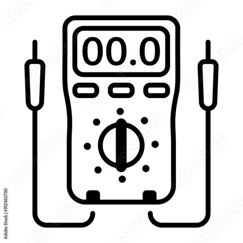 A lines style icon of voltmeter 