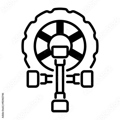 Cross wrench icon in line style 