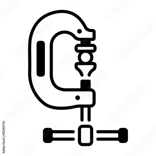 A linear icon of c clamp 