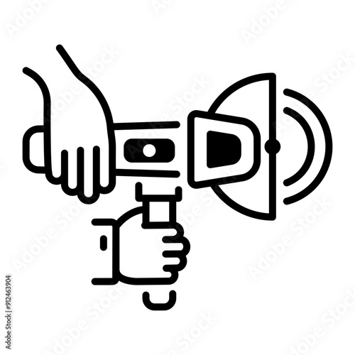 A linear style icon of angle grinder 