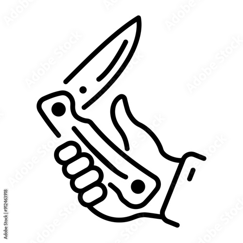 A line style icon of folding knife 