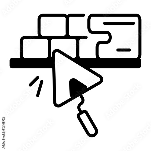 Trowel icon in line style 