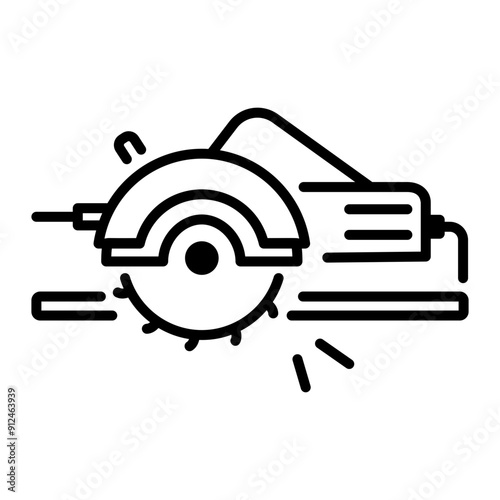 An outline style icon of circular saw 