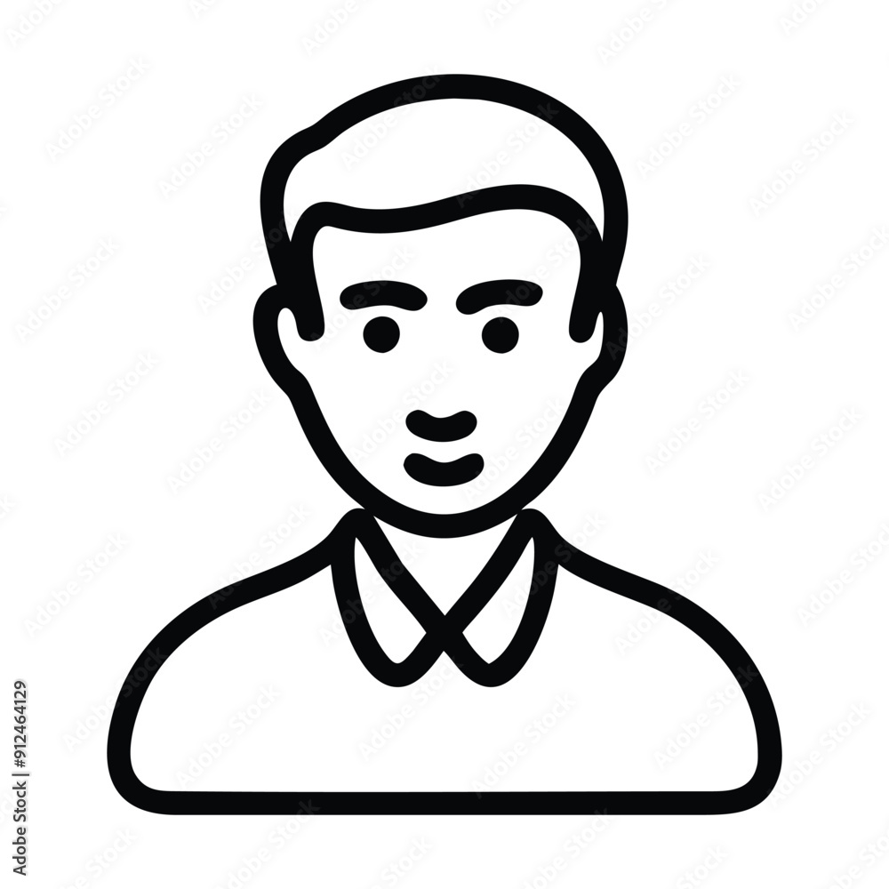 Line art illustration of a man wearing a collared shirt. Vector illustration Line art illustration of a man wearing a collared shirt. Vector illustration