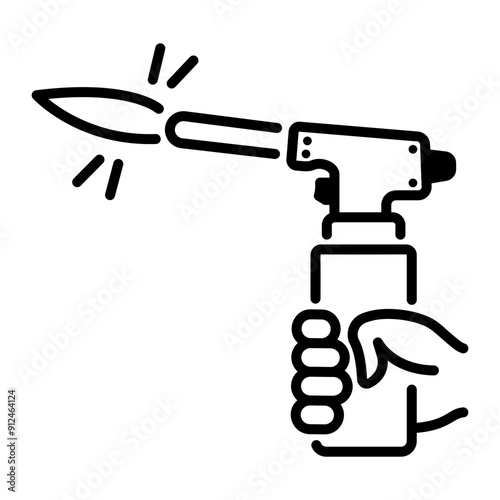 A line style icon of blowtorch 