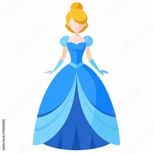 drawing beautiful blue dress vector illustration