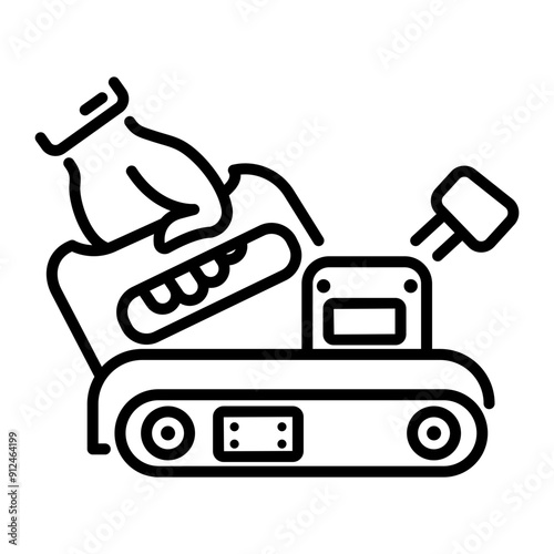 A linear style icon of belt sander 