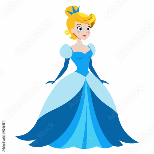 drawing beautiful blue dress vector illustration