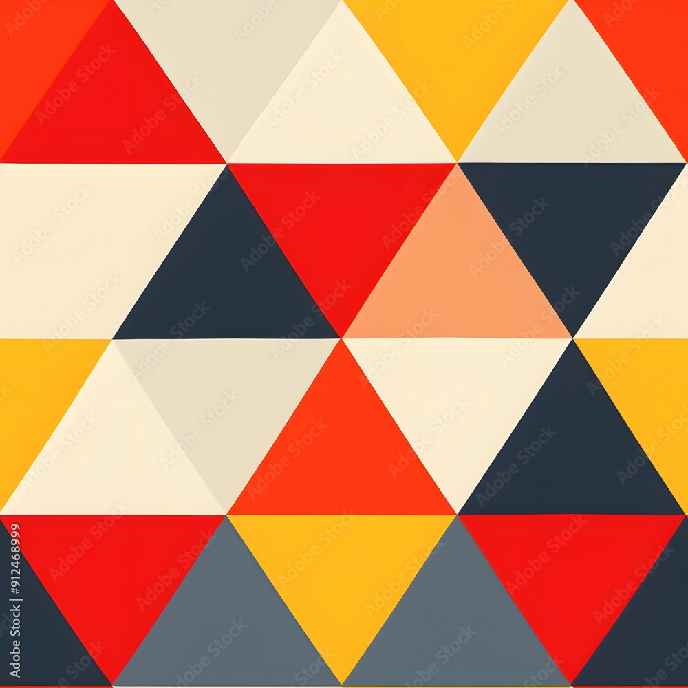 Colorful geometric pattern featuring triangles in vibrant hues. Colorful geometric pattern featuring triangles in vibrant hues.