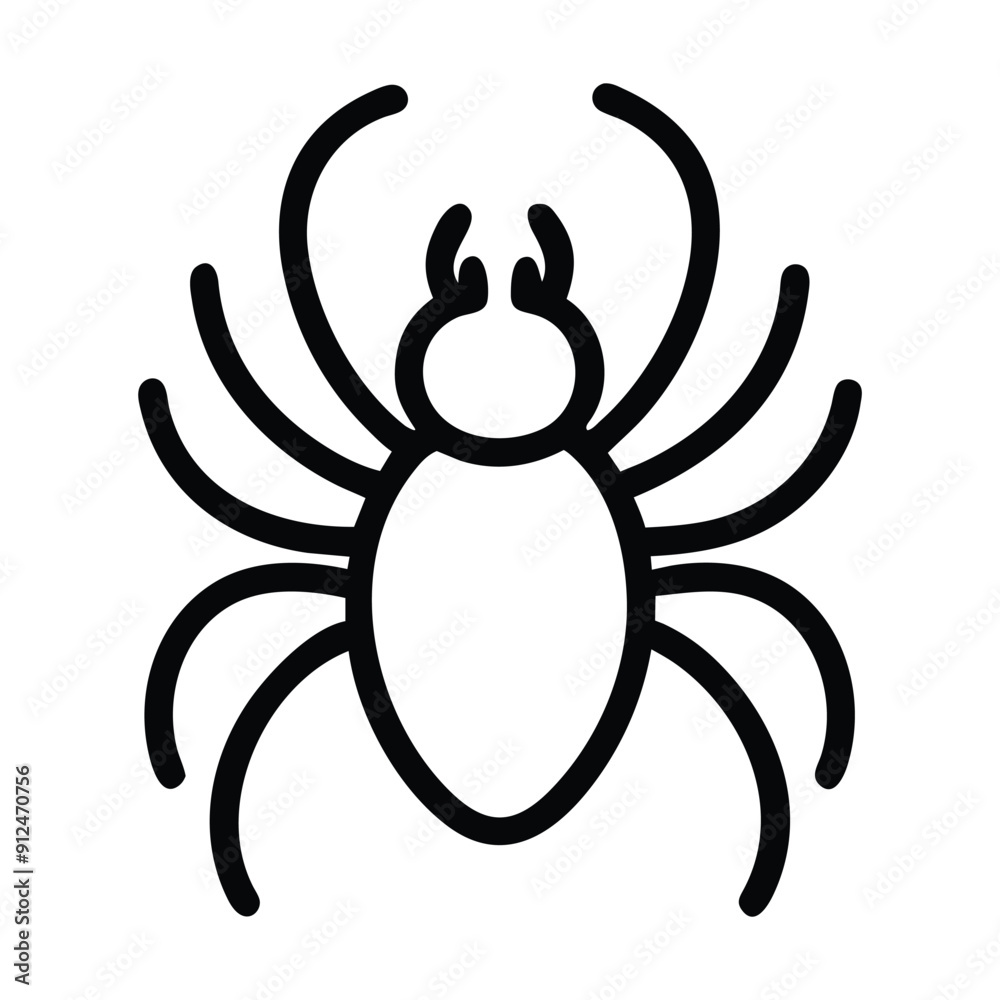 Simple line drawing of a spider with eight legs. Vector illustration Simple line drawing of a spider with eight legs. Vector illustration