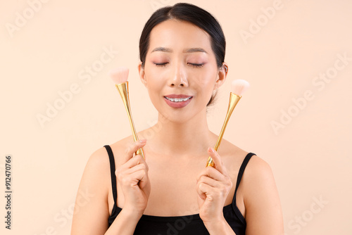 Beautiful Asian woman with ...