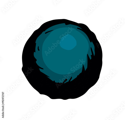 Vector drawing. Small Asteroid in the sky