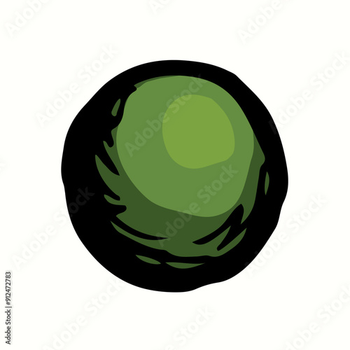 Vector drawing. Small Asteroid in the sky