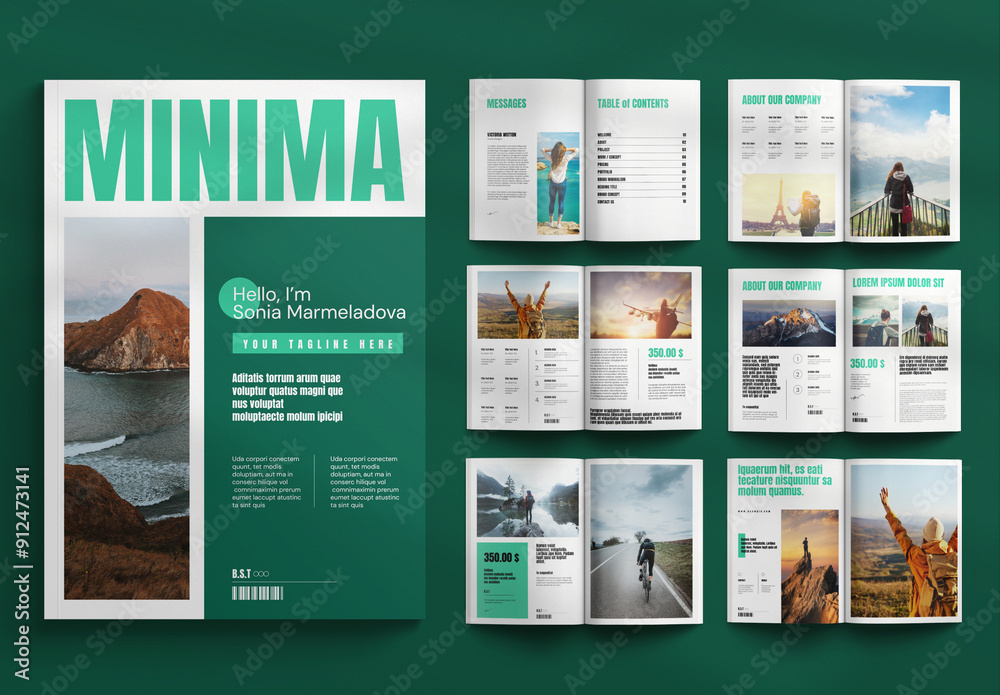 Minimal Magazine Layout Stock Template | Adobe Stock