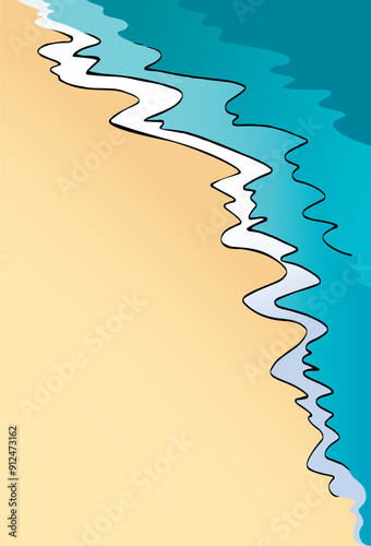 Vector drawing. Calm sea tide