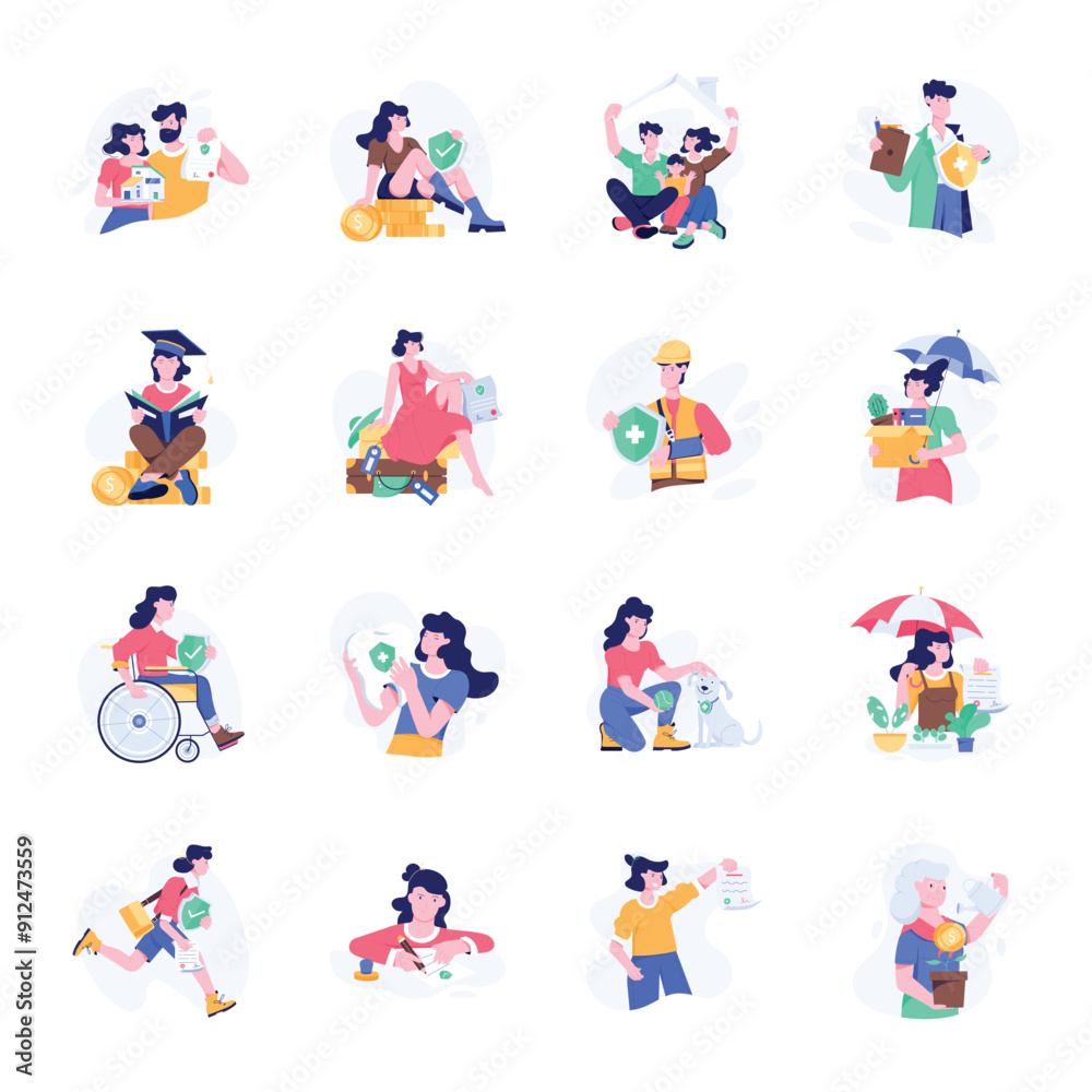 Latest Pack of Insurance Policies Flat Illustrations
Latest Pack of Insurance Policies Flat Illustrations