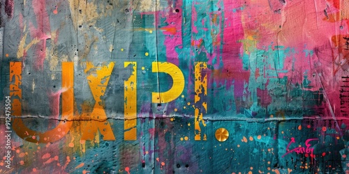 Wallpaper Mural Abstract art with painted letters UXPI. Torontodigital.ca