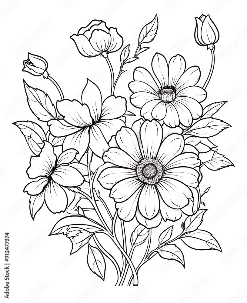 flower outline illustration coloring book page design, flower black and white line art drawing coloring book pages for children and adults,Line art garden flowers set. Botanical illustration flower outline illustration coloring book page design, flower black and white line art drawing coloring book pages for children and adults,Line art garden flowers set. Botanical illustration