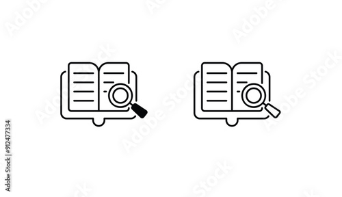 Search Of Knowledge icon design with white background stock illustration
