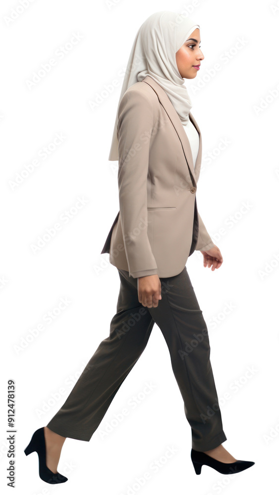 PNG A muslim business woman walking footwear standing. PNG A muslim business woman walking footwear standing.