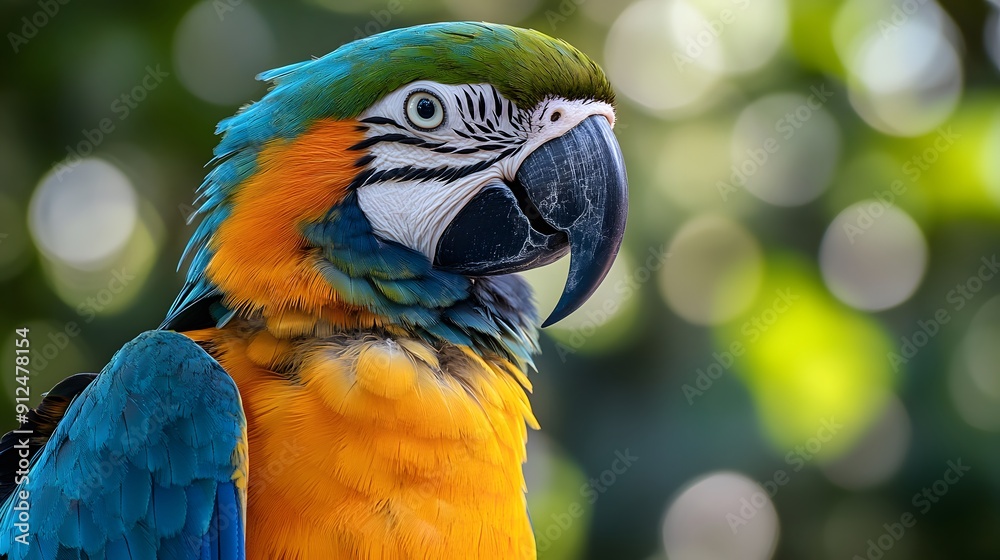 Colorful Parrot Beauty. Close up of a vibrant parrot with brilliant feathers Colorful Parrot Beauty. Close up of a vibrant parrot with brilliant feathers
