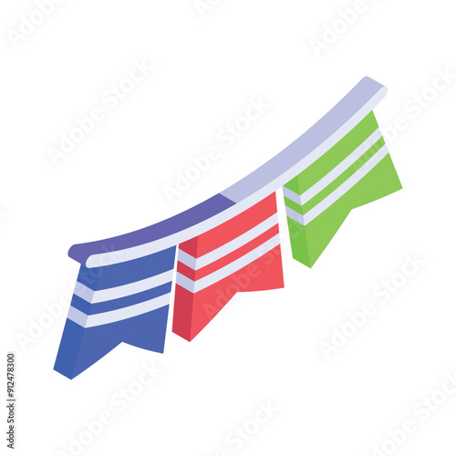 Colorful buntings for party decoration, garlands and festive decoration accessory