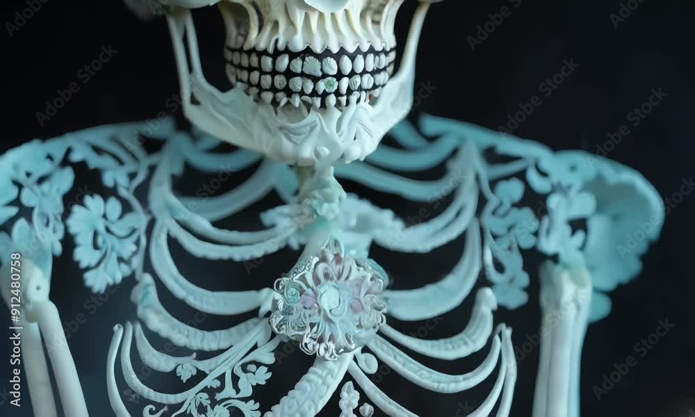 Close up skeleton day of the dead celebration decoration, dia de las muertos