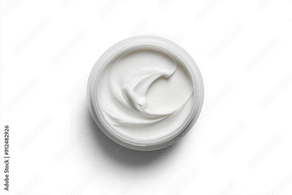 White face cream in a jar, top view, white background, high quality, skincare product, minimalistic design, beauty concept
White face cream in a jar, top view, white background, high quality, skincare product, minimalistic design, beauty concept