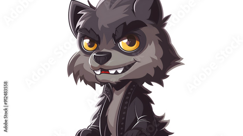 Isolated Scary monster Werewolf transparent emoji style for halloween 